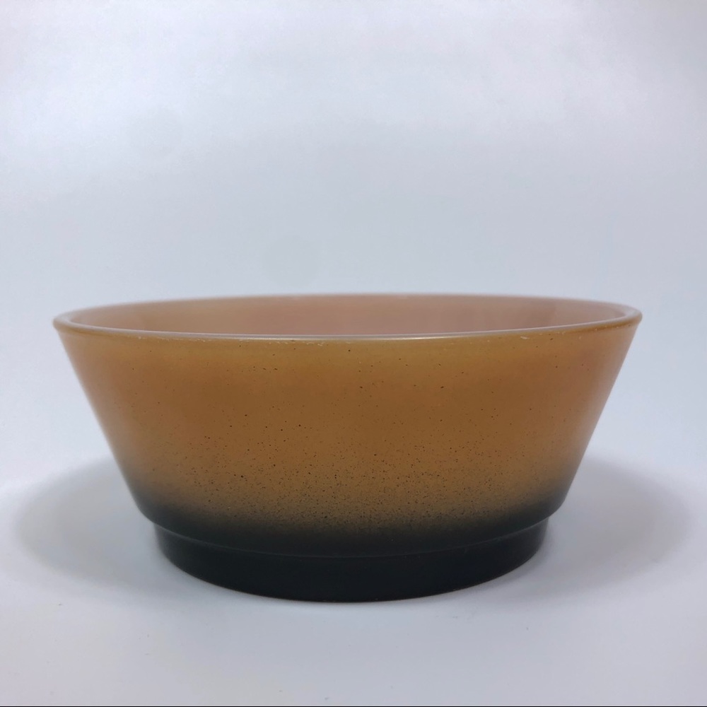 Anchor Hocking Fire King Orange Black Bowl 5”